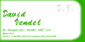 david vendel business card